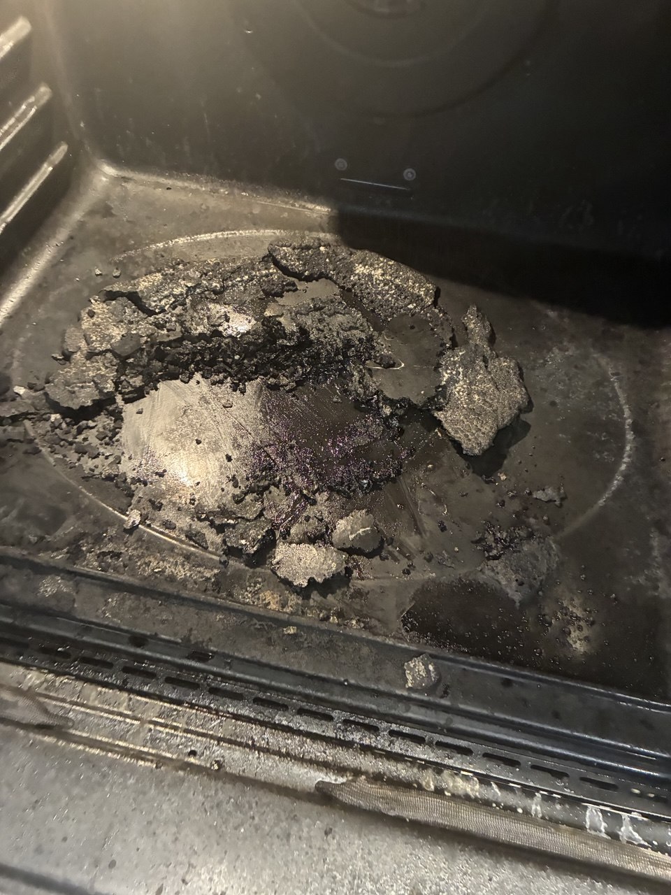 Greasy dirty oven before cleaning